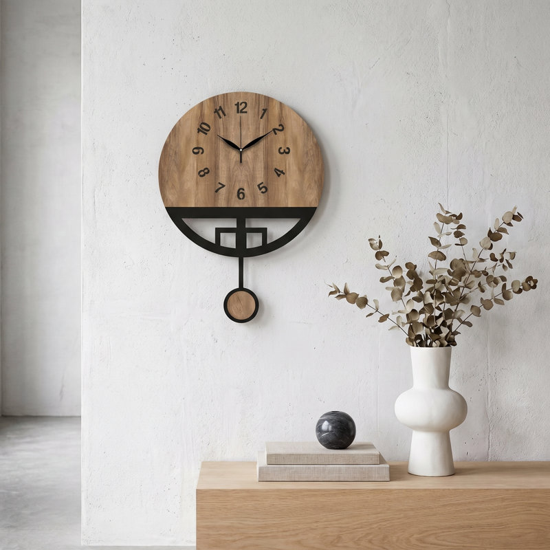 Modern Geometric Pendulum Wall Clock