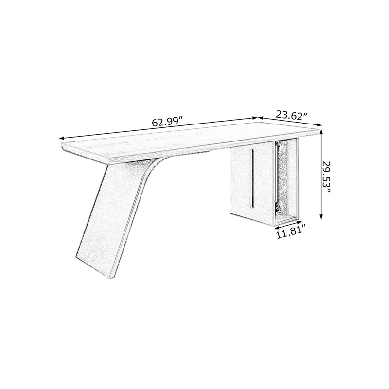 Bureaux rectangulaires bruns en bois massif, H 29,53 po x l 62,99 po x P 23,62 po