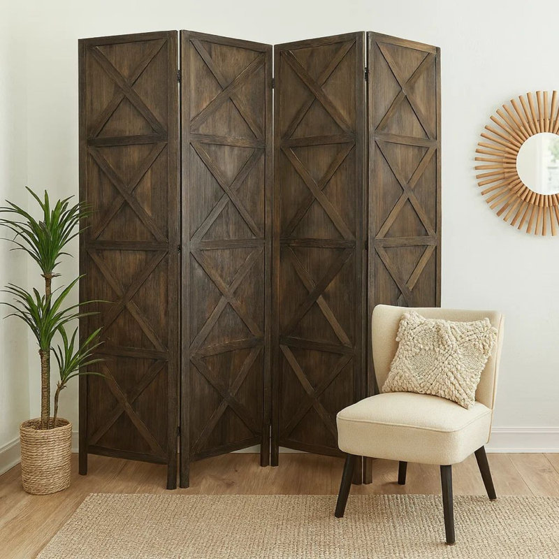 Rosenberry 79'' W x 79'' H 4 - Panel Folding Room Divider