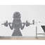 Autocollant mural fille avec casque d'école, gym-286396676-286396677