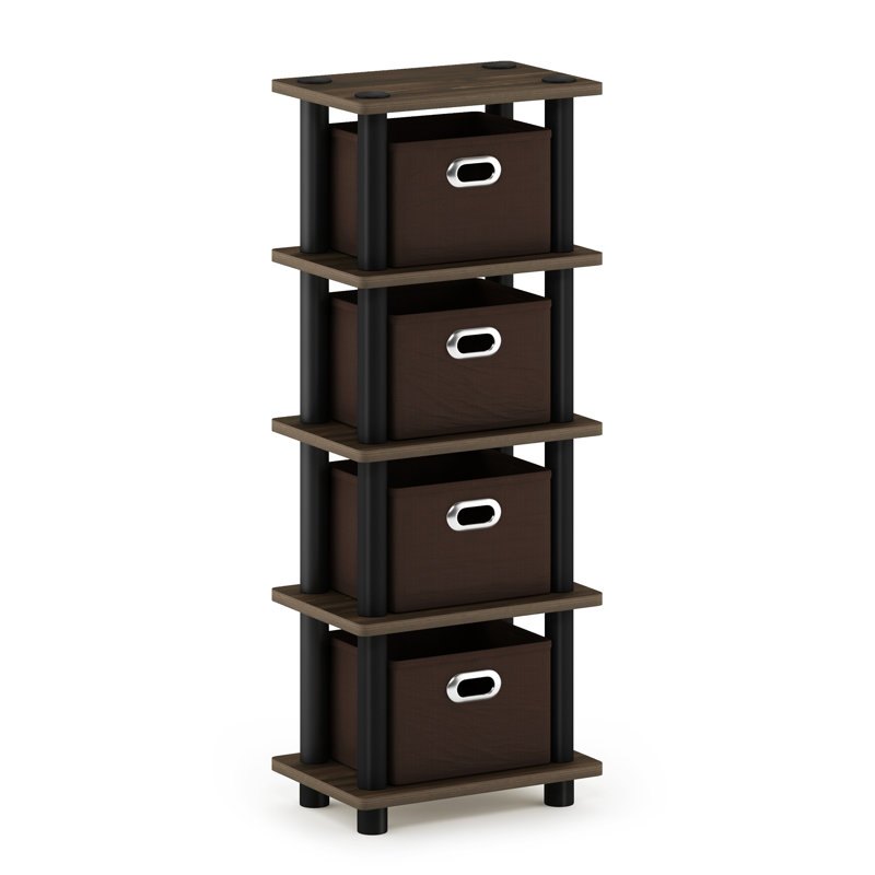 Bibliothèque à cubes H 28,8 "x l 11,3" Asid, Noyer colombien/noir/brun foncé