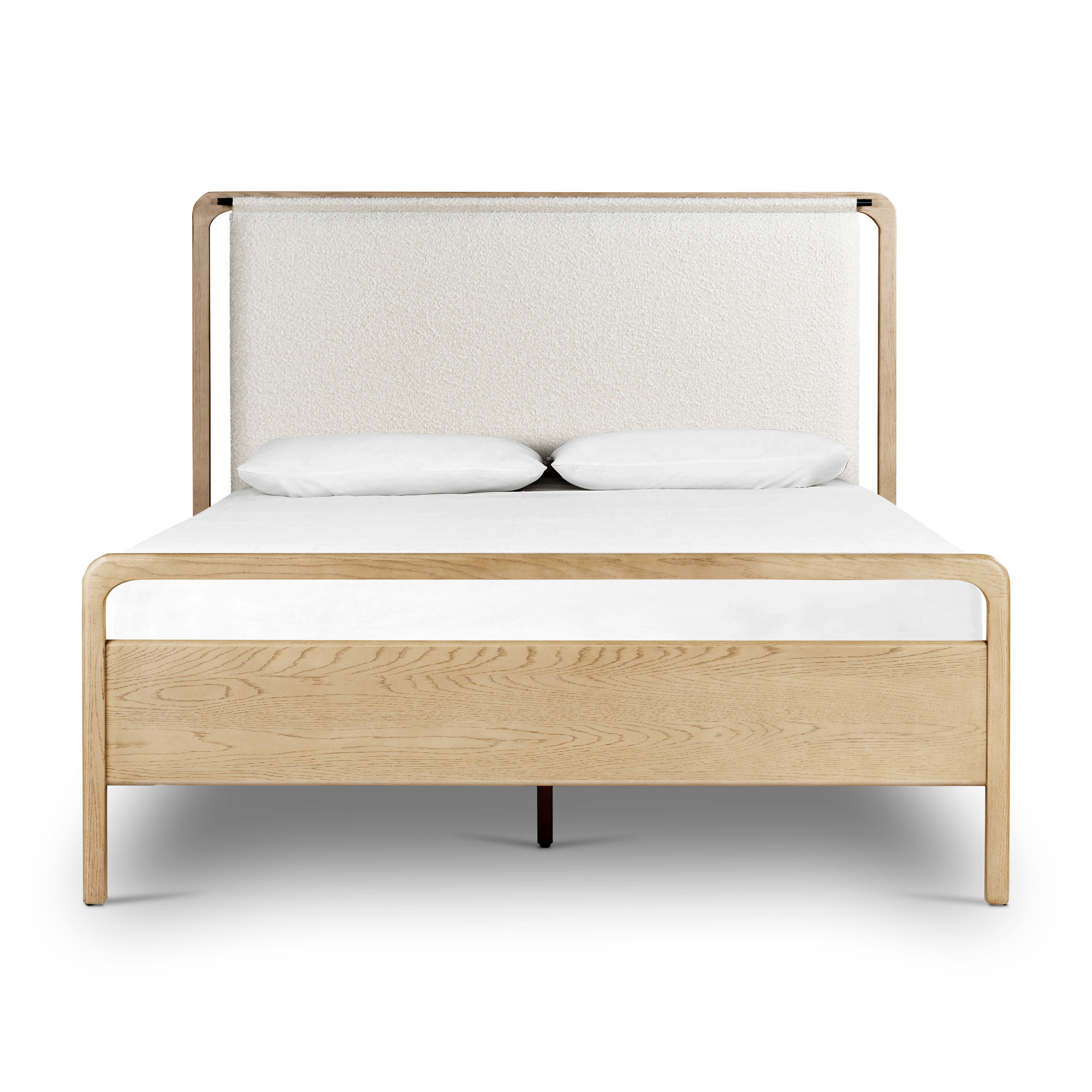 Karsten Upholstered Bed, Tan/White, Queen