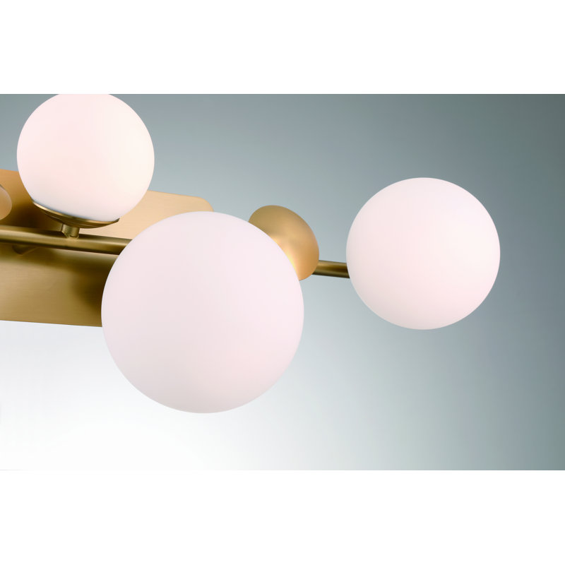 Vine, Vanity, 4Lt, Opal Glass, Gold