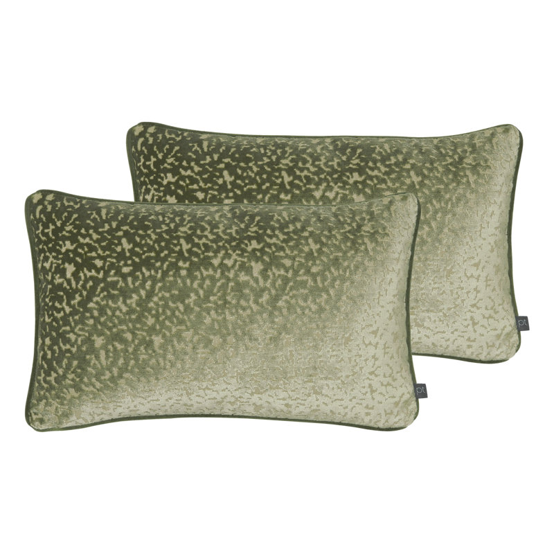 Animal Print Rectangular Lumbar Cushion, Olive