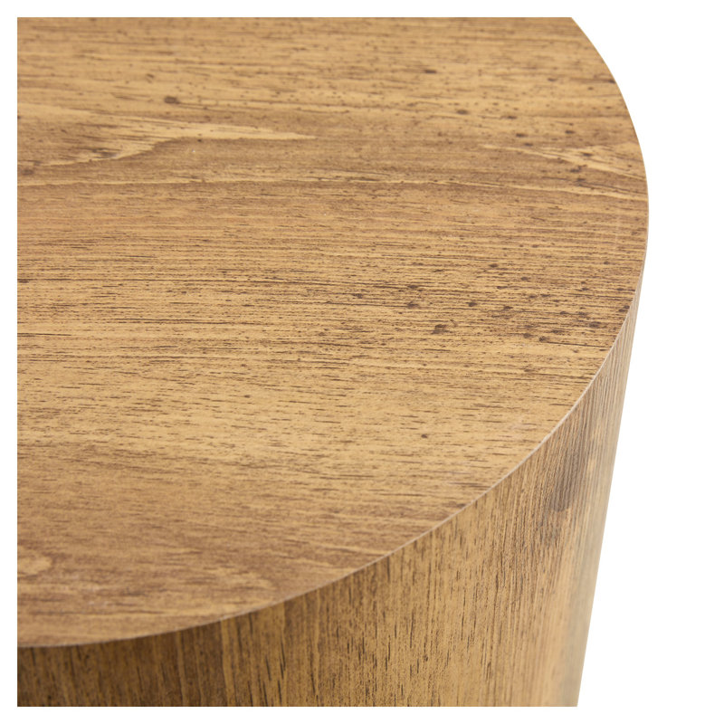 Table de bout cylindrique en bois massif - table d'appoint ronde moderne pour le salon, la chambre à coucher et le décor bohème