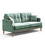 3 places avec housse en tissu respirant - dossier bleu à boutons et charge 3 places-121365629