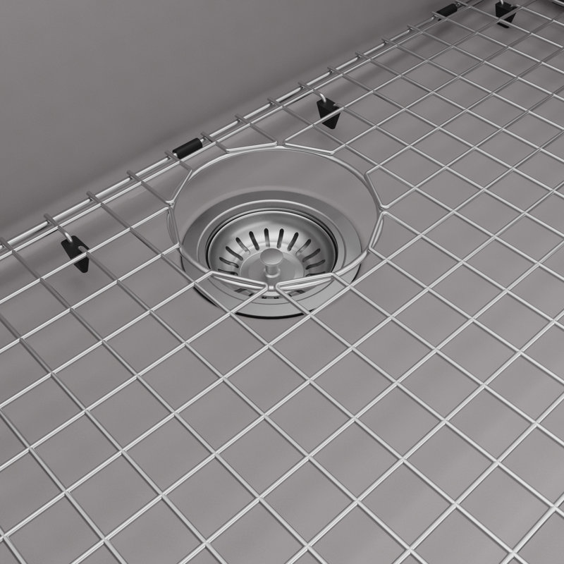 Ensemble d'évier de cuisine à simple cuve encastrable 32 po x 19 1/2 po Karran Quartz, Gris