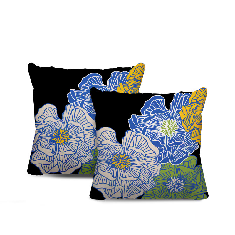 Housse et insert de coussin décoratif intérieur / extérieur en mélange de polyester, L 19 po x H 19 po, Mauve