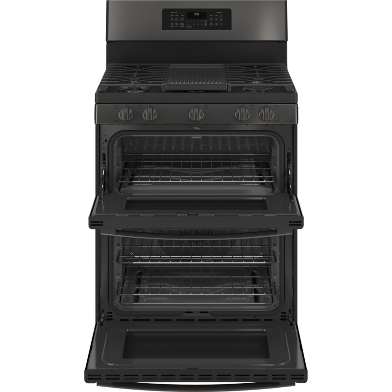 GE Profile™ 30" Sealed Burners Double Oven, Black