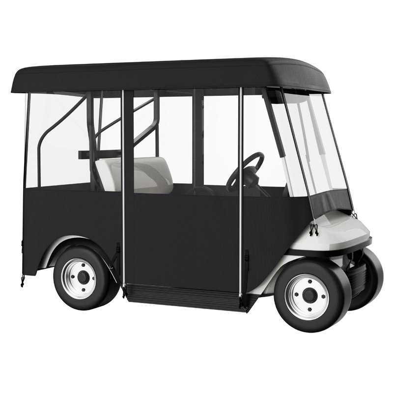 Golf Cart Enclosure, Polyester Driving Enclosure, Club Car Covers Universal Fits For 2+2 Passenger Golf Carts, Sunproof And Dustproof Outdoor Cart Cover