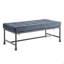 Banc en velours Brantley et finition gris sable