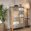 Armoire d'appoint en bois avec 6 tiroirs et 2 portes pour le salon, la chambre à coucher, la salle de bain
