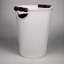 Ivory Wood Leather Bin