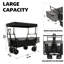 Chariot pliable de 480 lb avec auvent, poussette de chariot avec roues tout-terrain de 7 po, chariot pliable léger, grande capacité pour le camping, le magasinage, les sports et le jardin, noir avec moustiquaire