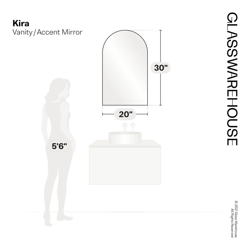 Modern and Contemporary Bathroom / Vanity Mirror, Satin Brass, 20 in. x 30 in.