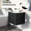 Ensemble de meuble-lavabo mural avec évier flottant 24 po Goodyo, système de fermeture en douceur, 2 très grands tiroirs, noir
