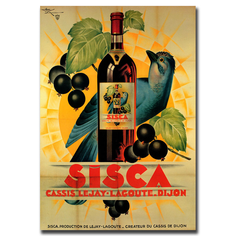 Sisca Vintage Wine Advertisement Canvas Art, 24x32