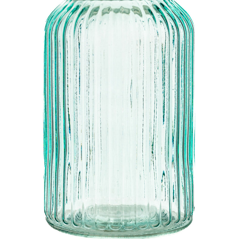 Boîte pour 10 oiseaux en verre texturé Strawberry Street, nervuré rond, bleu, Bleu très foncé, 44 onces