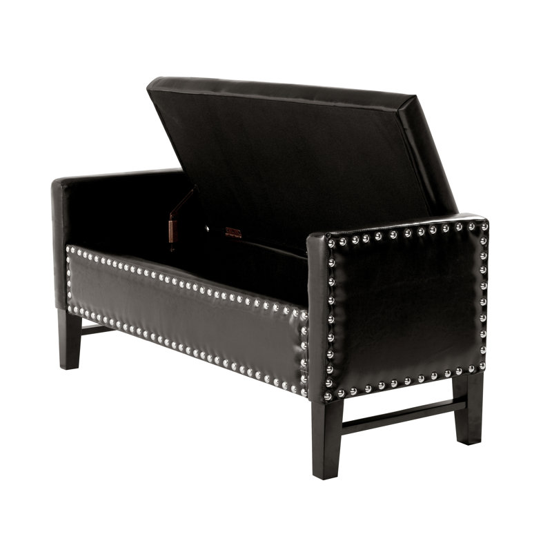 Banc de rangement rembourré Rosabel, Espresso