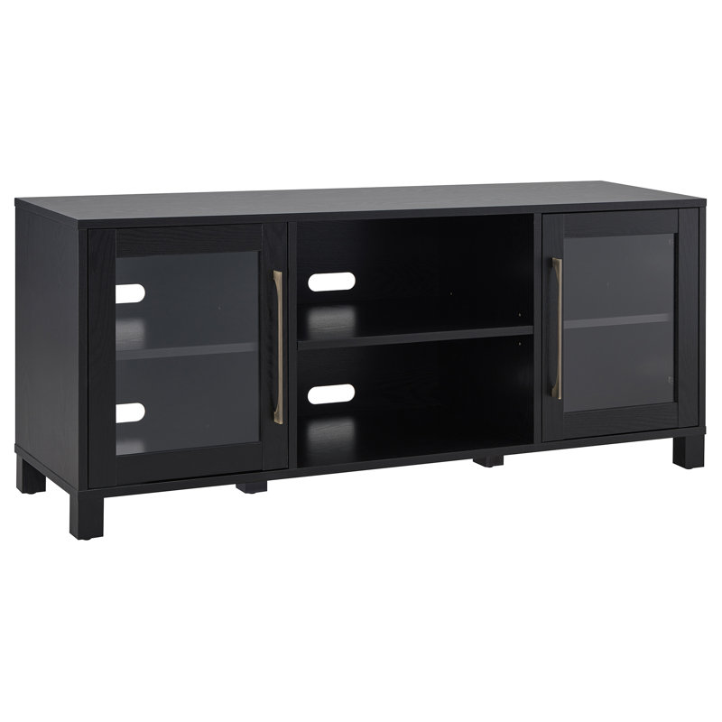 Quincy Unfinished TV Stand for TVs up to 65", Black Grain