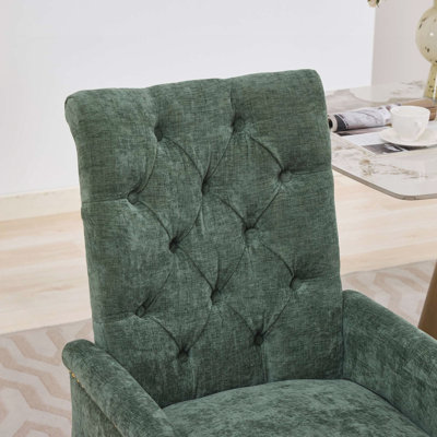 Chaises de salle à manger rembourrées avec accoudoirs, chaise d'appoint capitonnée à dossier haut