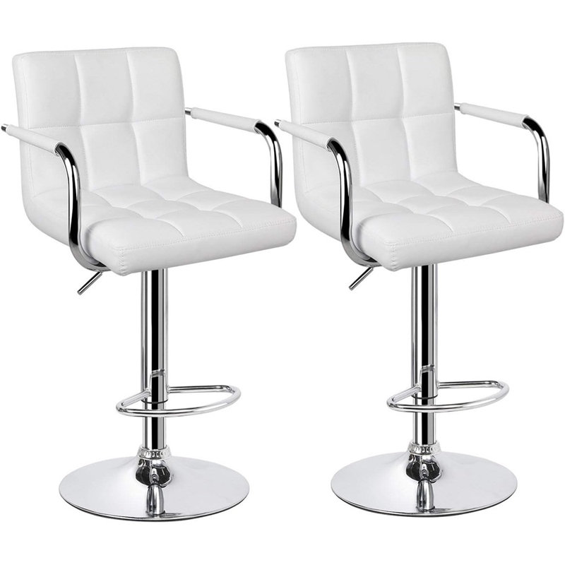 Ensemble de 2 tabourets de bar, barres pivotantes réglables en ...