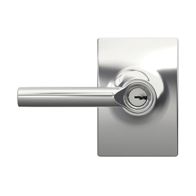 Broadway Keyed (Entry) Door Lever, Bright Chrome, Keyed Alike