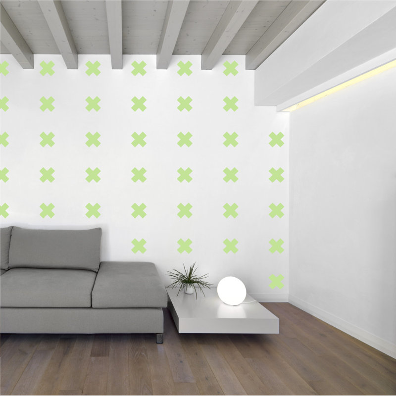 Décalcomanie murale à motifs croisés suisses, H 6 po x l 6 po x P 0,01 po, Tarte à la lime