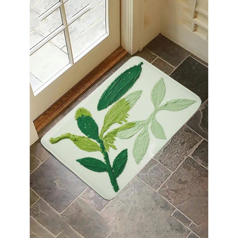Tapis pour salle de bain Fresh Green Leaf