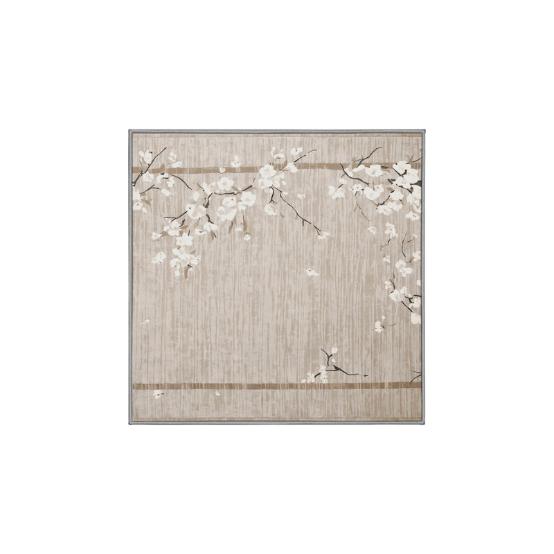 Tapis gris soyeux et moelleux, Carré 3 pi