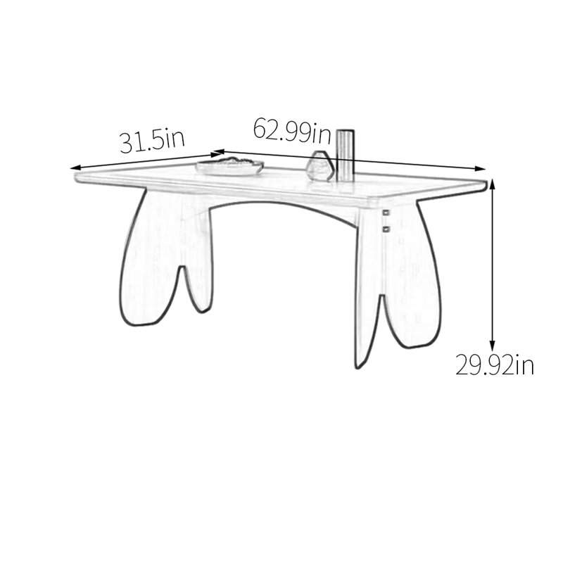 Table de salle à manger unique et élégante en pierre frittée, H 29,92 po x L 62,99 po x l 31,5 po