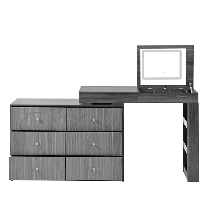 Coiffeuse avec miroir, Gris