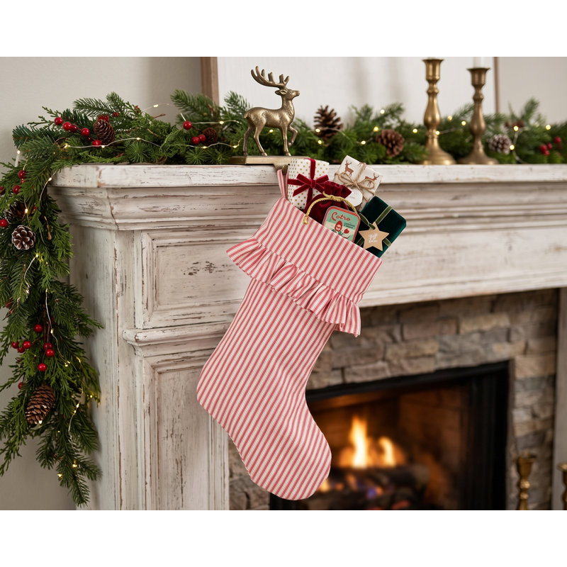Chaussette de Noël à volants Polo, Rouge