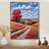 Toile avec cadre flottant or