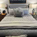 Set Piumino Madison Park Biloxi 7 Pezzi - Re, Blu Navy, Tessuto Jacquard Effetto Paillettes