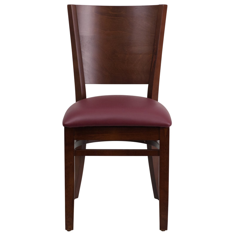 Kadircan 20'' H Upholstered Side Chair, Burgundy, Walnut