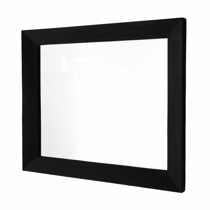 Miroir de salle de bain / meuble-lavabo biseauté moderne et contemporain Portola, 33,5 po x 29,5 po, Gris anthracite