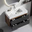 Meuble-lavabo mural avec lavabo en céramique et deux tiroirs-1132589076