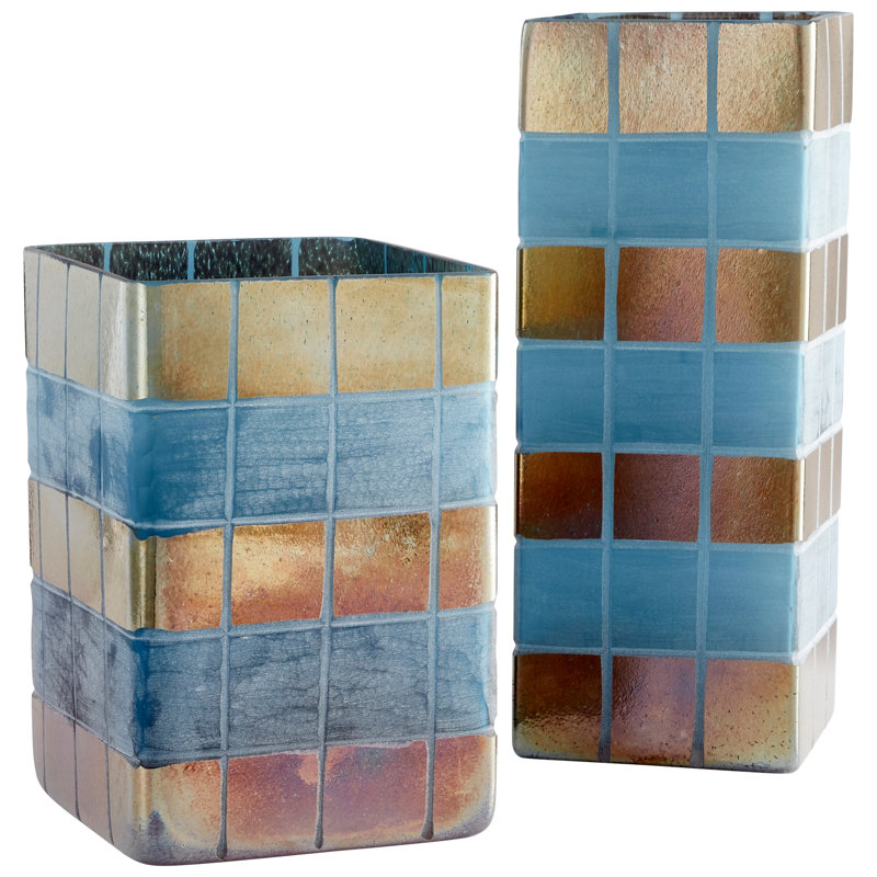 Aurum Glass Table Vase, 14.75" H x 6" W x 6" D