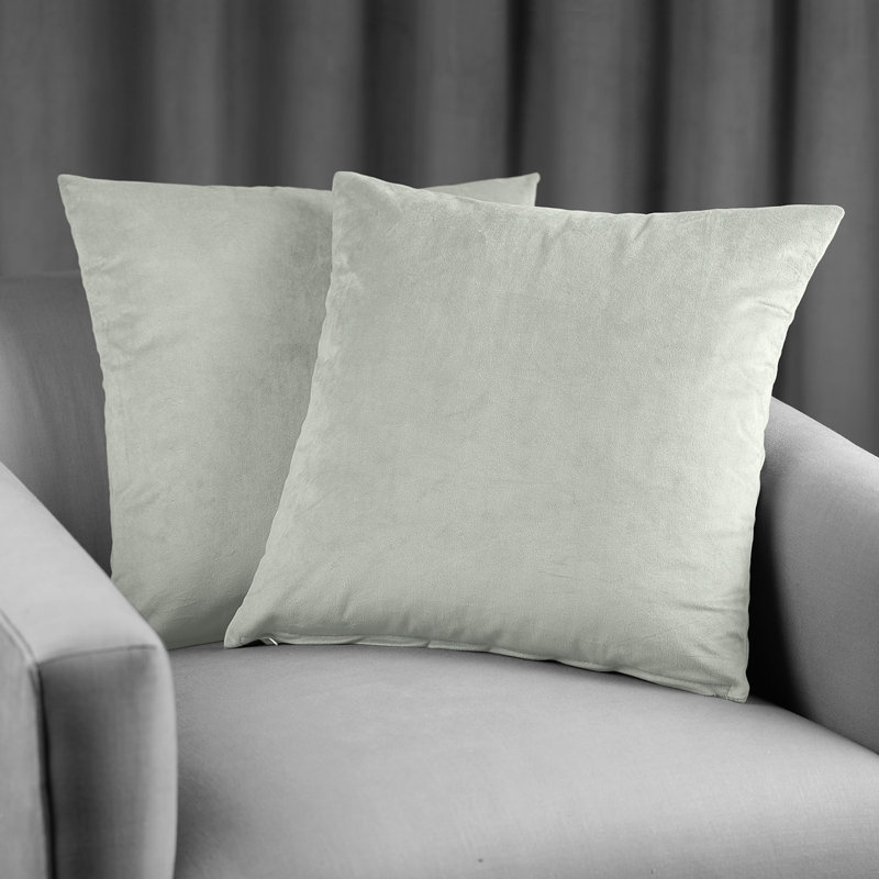 Signature Velvet Throw Pillow Covers - Decorative Pillow Covers, Reflection Gray