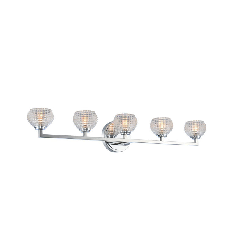 Ensemble de meuble-lavabo contemporain luxueux 5 lumières Marina par Kalco