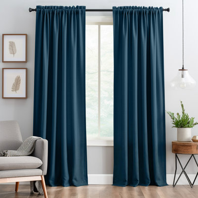 Panneaux de rideaux d'aspect lin - Rideaux isolants avec passe-tringle pour le contrôle de la lumière et l'intimité
