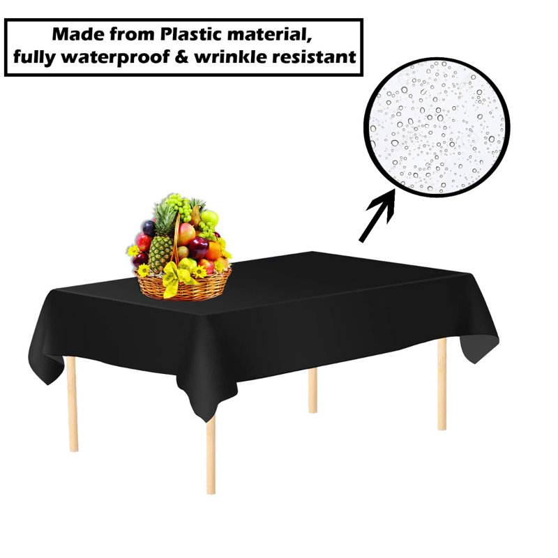 Ebrahim Tablecloth, 137cm W x 274cm L, Black