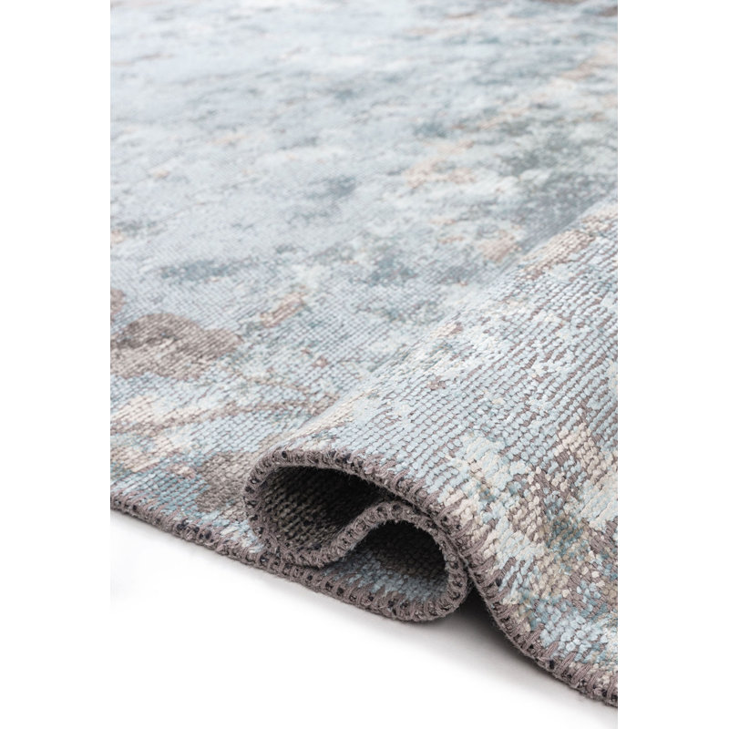Almarin Rectangle Floral and Abstract Cotton and Viscose Indoor / Outdoor Area Rug, Rectangle 7'10" x 11'1"