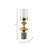 Pillar Holder with Sculptural Aluminum Body, Marble and Stone Base, Textured Glass Top, Glam Luxe Style, Contemporary Accent in Sleek Metal Design for Elegant Modern Decorative Display-89117356