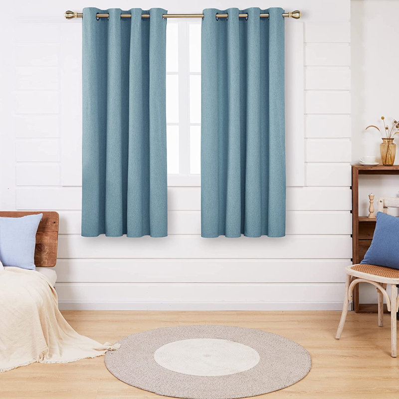 Alhamdi Blackout Curtain Pair, 132cm Width x 138cm Drop, Teal