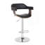 Tabouret de bar contemporain pivotant réglable avec accoudoirs rembourrés, chêne vieilli