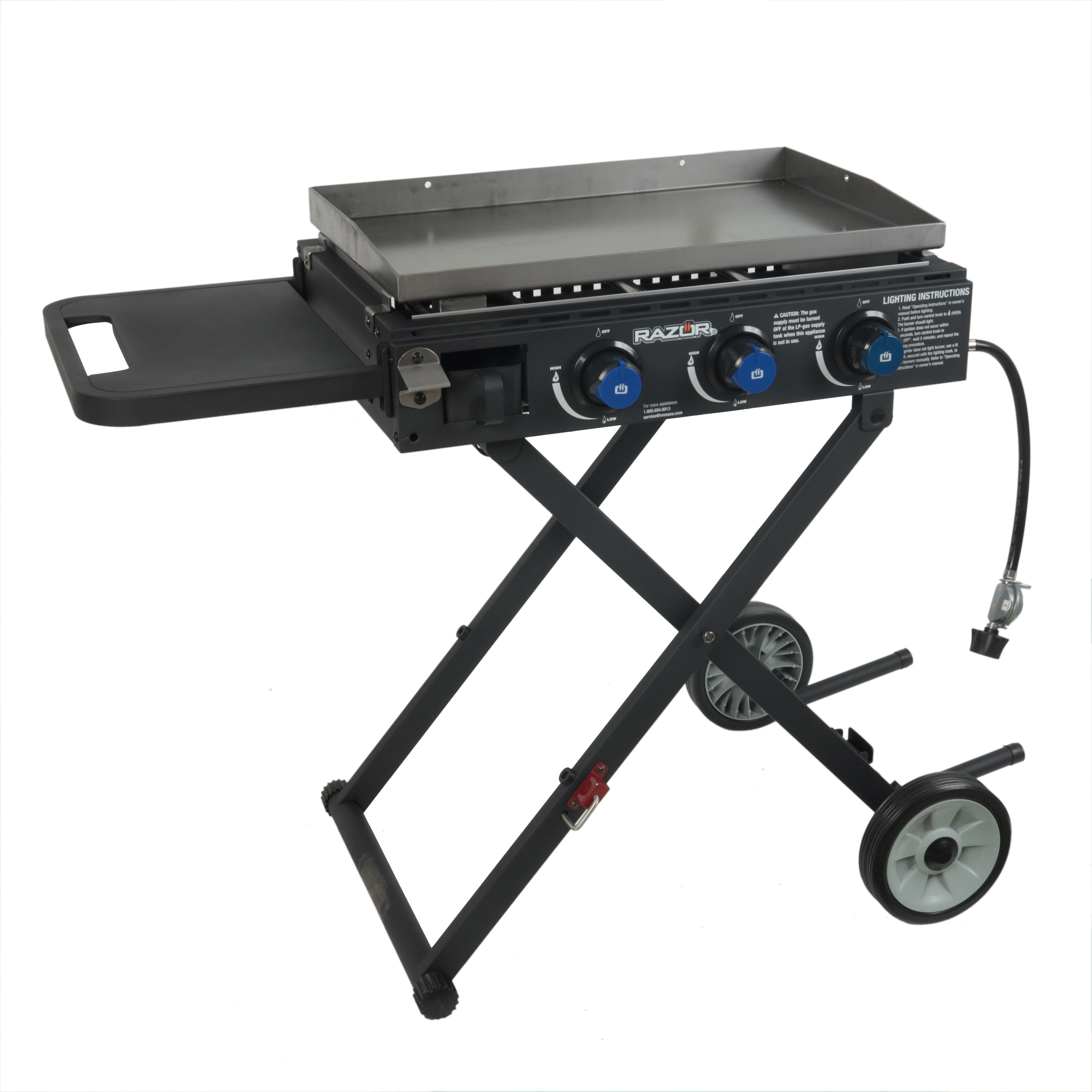 Razor 2-Burner Portable Lp Gas Griddle with Lid and Folding Cart, GGC2030M