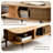 39.3" Mid Century Modern Coffee Tables For Living Room, Coffee Table With Storage Open Shelf, Fluted Table With Sliding Cabinet Door, 2-tier Rustic Wood Desktop, Brown-1955553427