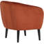 Fauteuil d'appoint moderne orange brûlé avec conception en tonneau, capitonnage et sièges confortables pour les salons élégants et les bureaux à domicile.